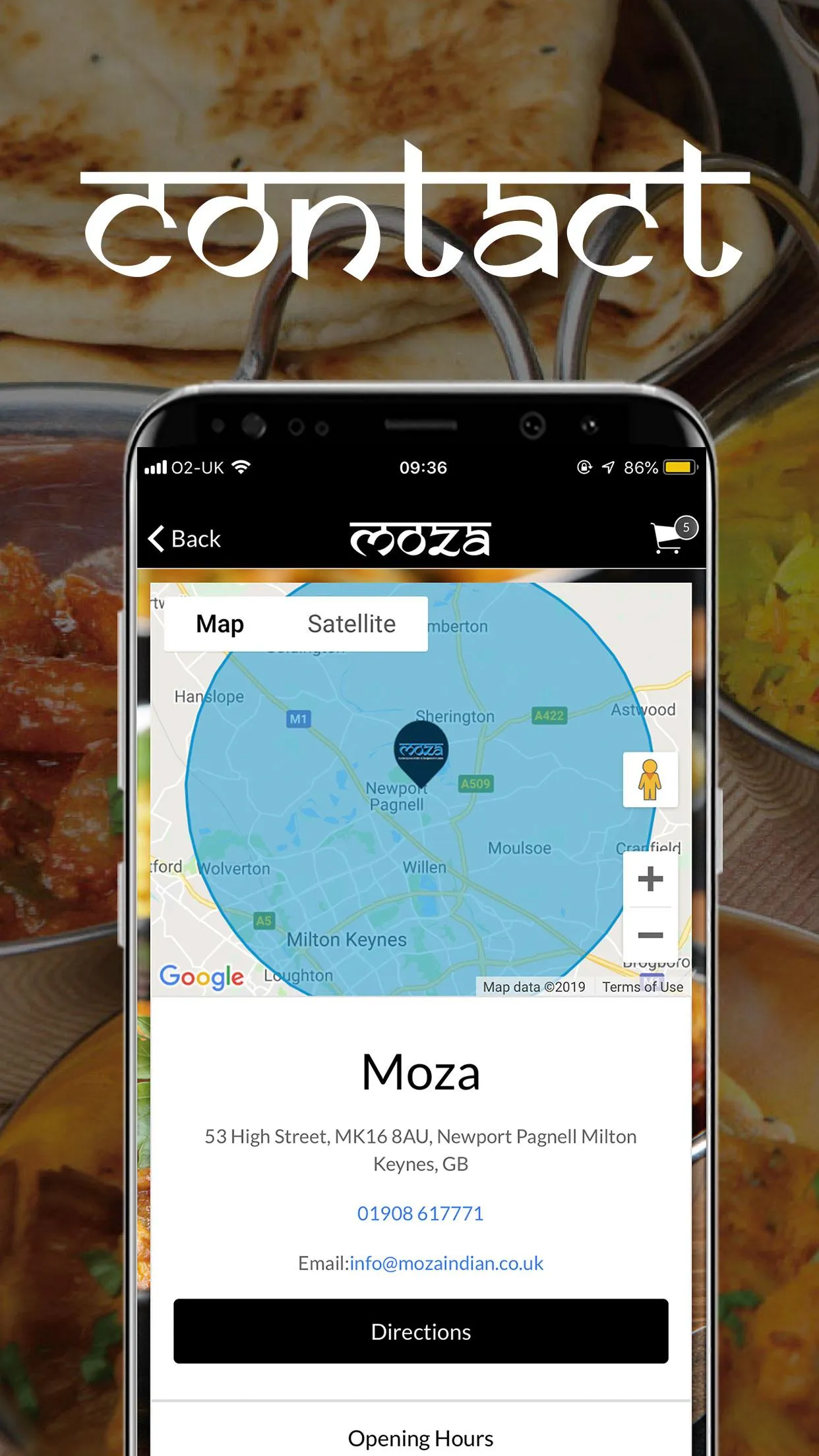 Moza Indian Restaurant | Indus Appstore | Screenshot