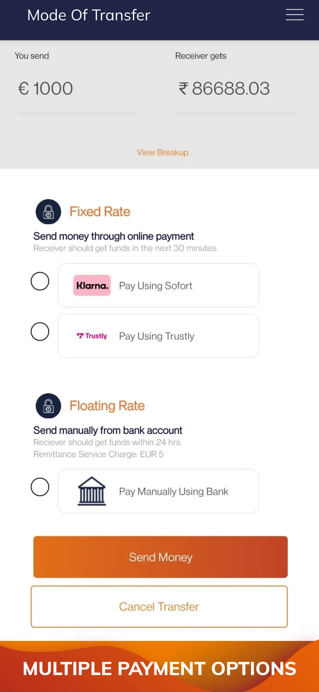 Money2India Europe | Indus Appstore | Screenshot