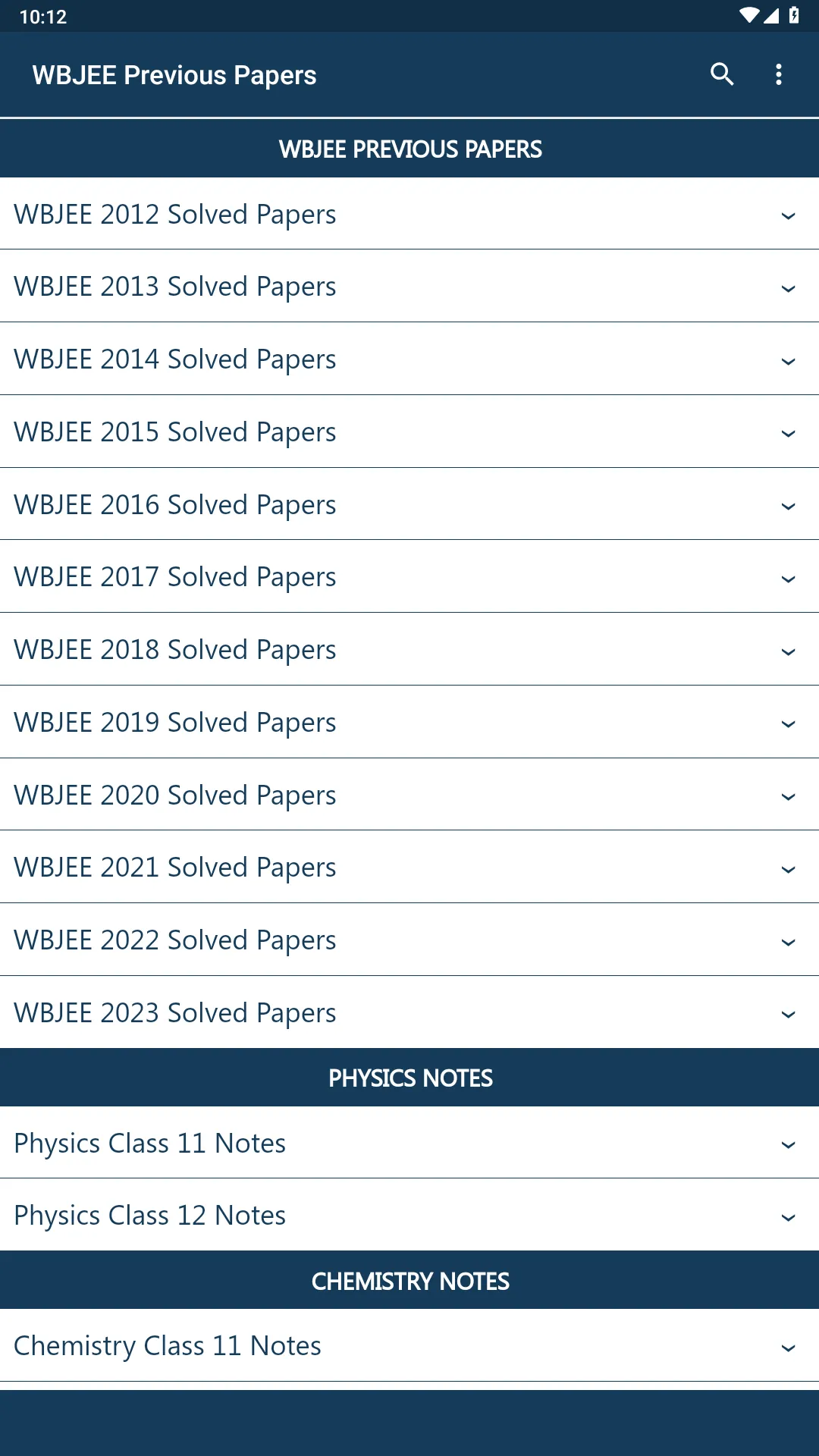 WBJEE Previous Papers | Indus Appstore | Screenshot