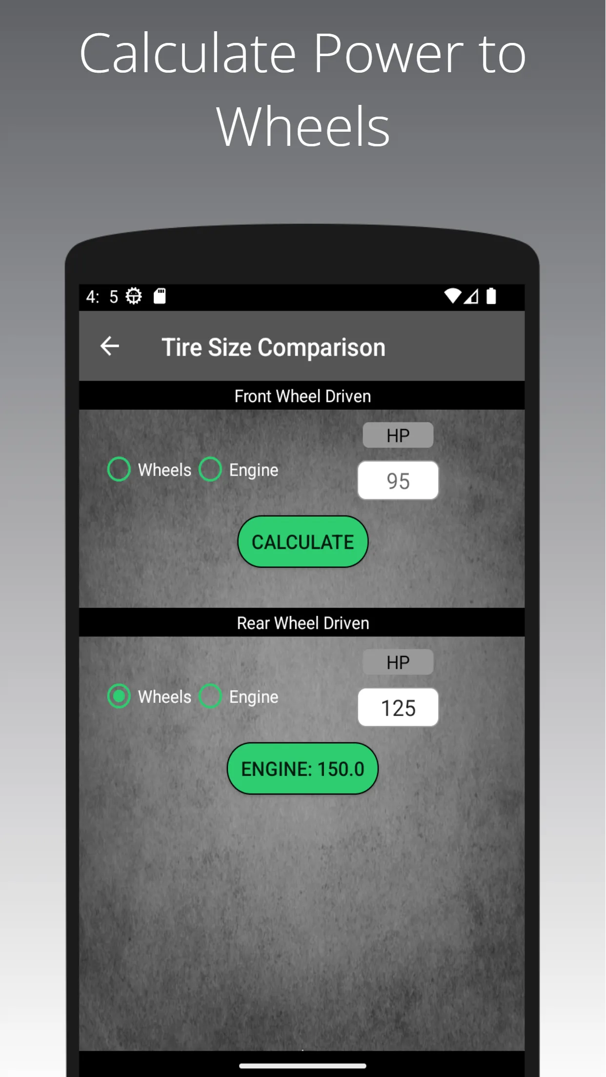 Tire Size Comparison | Indus Appstore | Screenshot