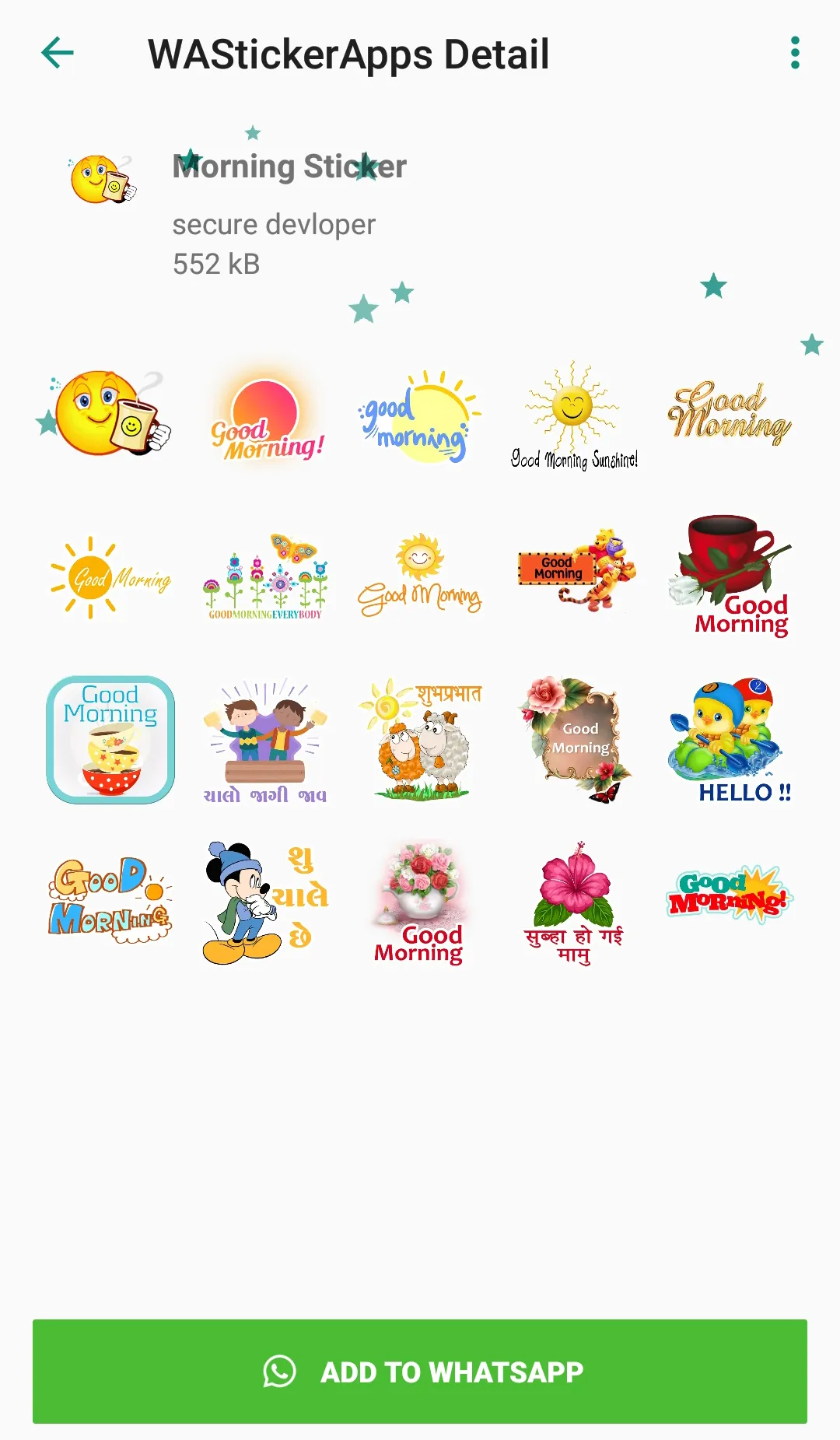 Good Morning Stickers | Indus Appstore | Screenshot