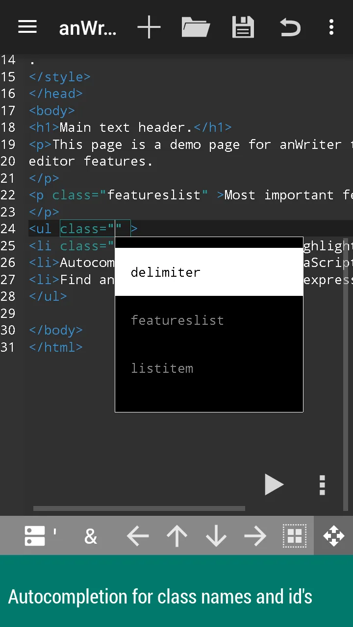 anWriter HTML editor | Indus Appstore | Screenshot