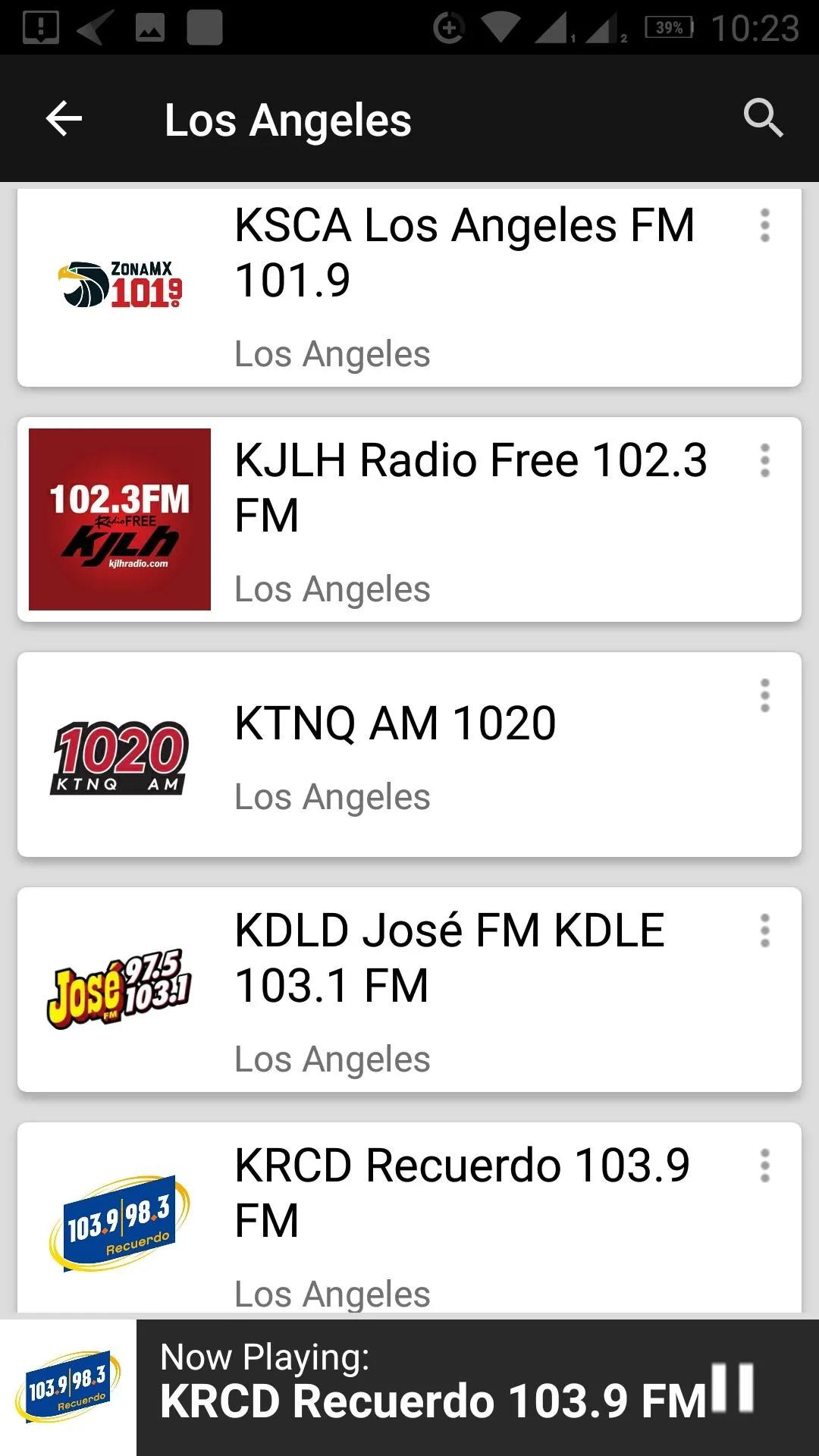 Los Angeles Radio Stations | Indus Appstore | Screenshot