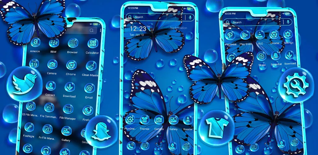 Blue Butterfly Launcher Theme | Indus Appstore | Screenshot
