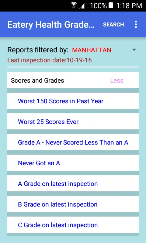 Eatery Health Grades NYC | Indus Appstore | Screenshot