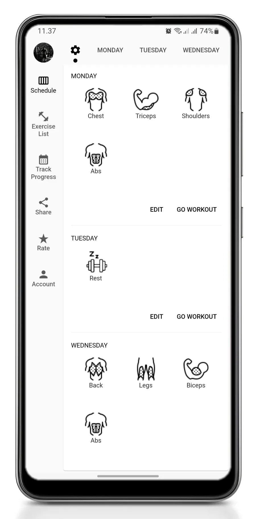 Gym Schedule | Indus Appstore | Screenshot