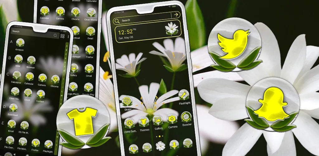 White Petaled Flower Theme | Indus Appstore | Screenshot