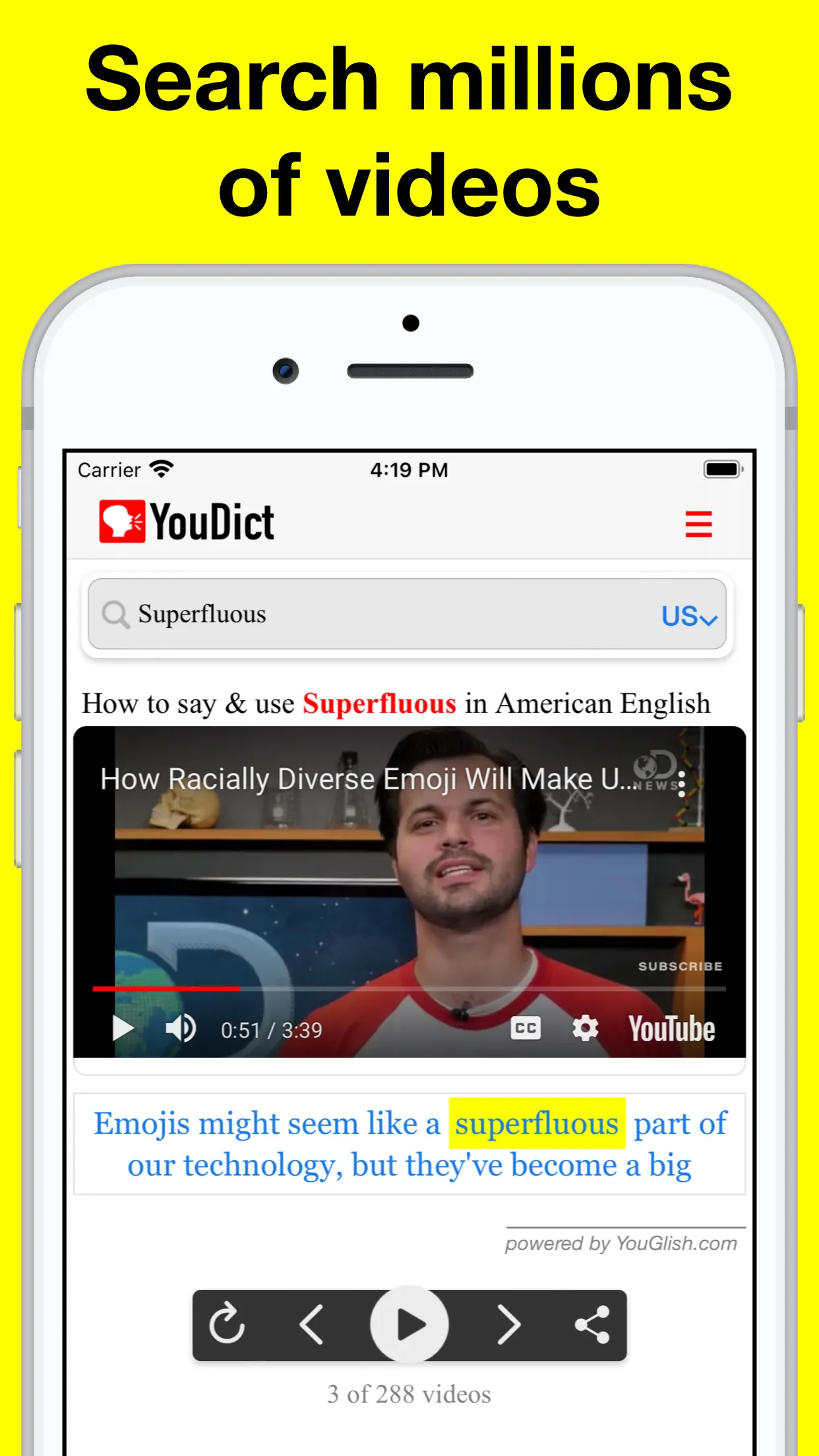 YouDict: Video Dictionary | Indus Appstore | Screenshot