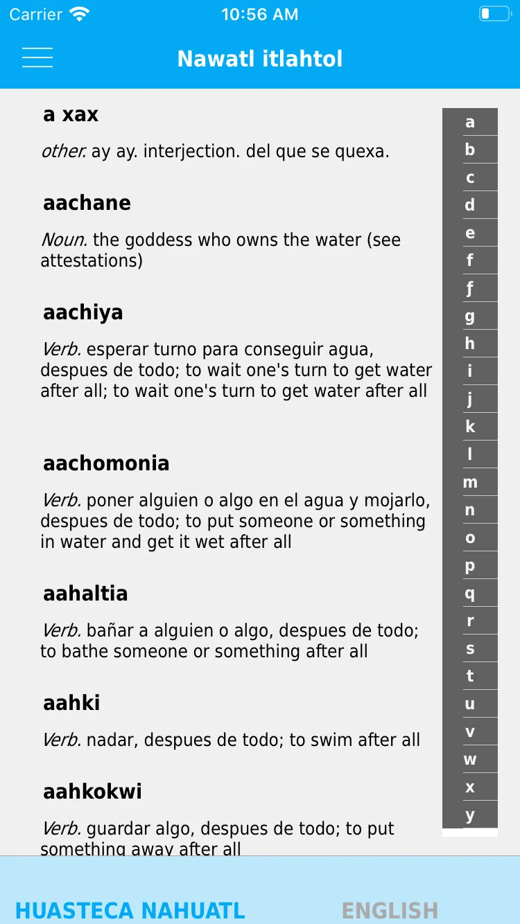 Trilingual Nahuatl Dictionary | Indus Appstore | Screenshot