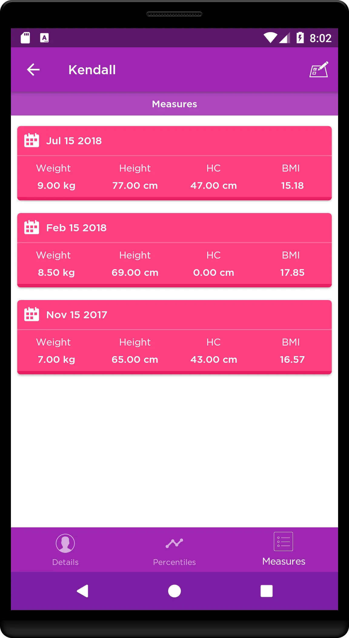 Child Growth Tracking | Indus Appstore | Screenshot