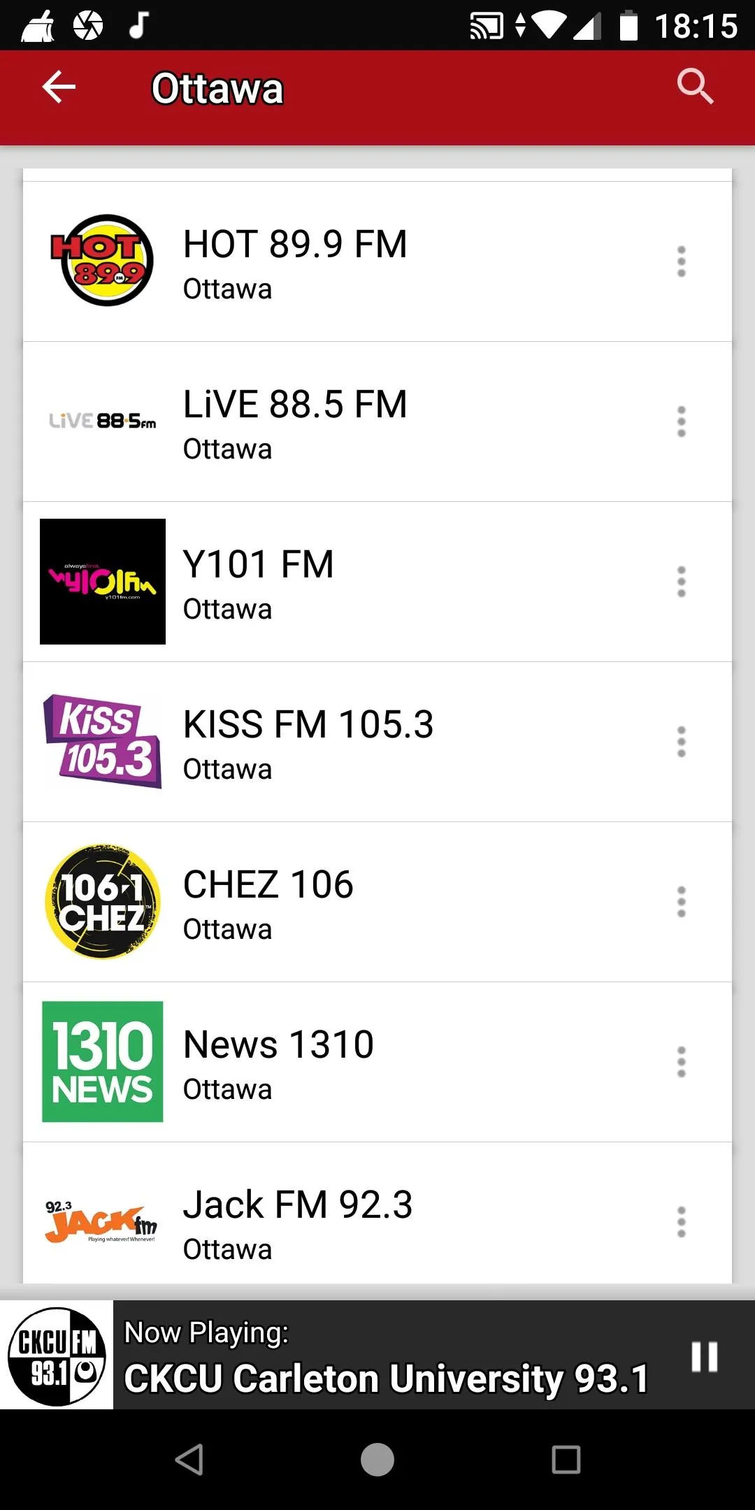 Ottawa Radio Stations - Canada | Indus Appstore | Screenshot