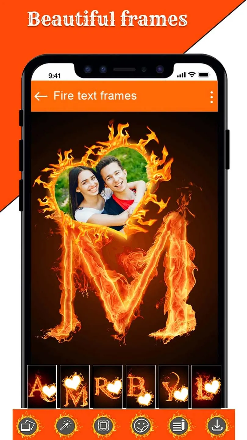 Fire Text Photo Frames App | Indus Appstore | Screenshot