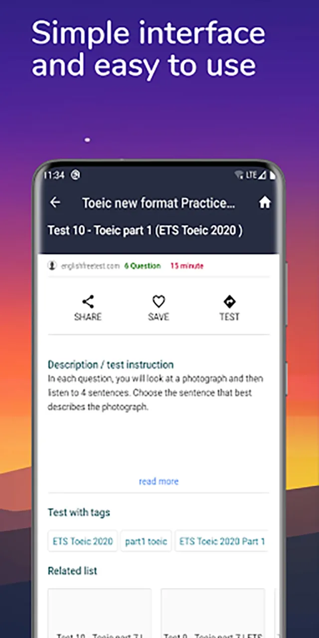 Practice the TOEIC Test | Indus Appstore | Screenshot