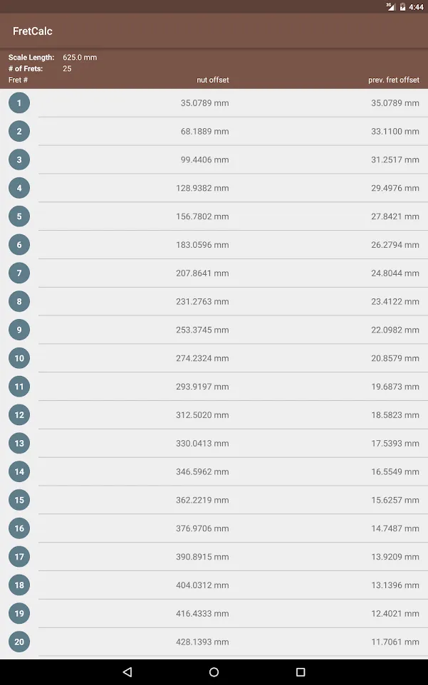 Fret Calculator | Indus Appstore | Screenshot