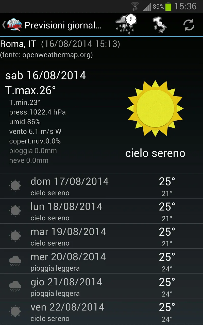 Allarme Meteo IT | Indus Appstore | Screenshot