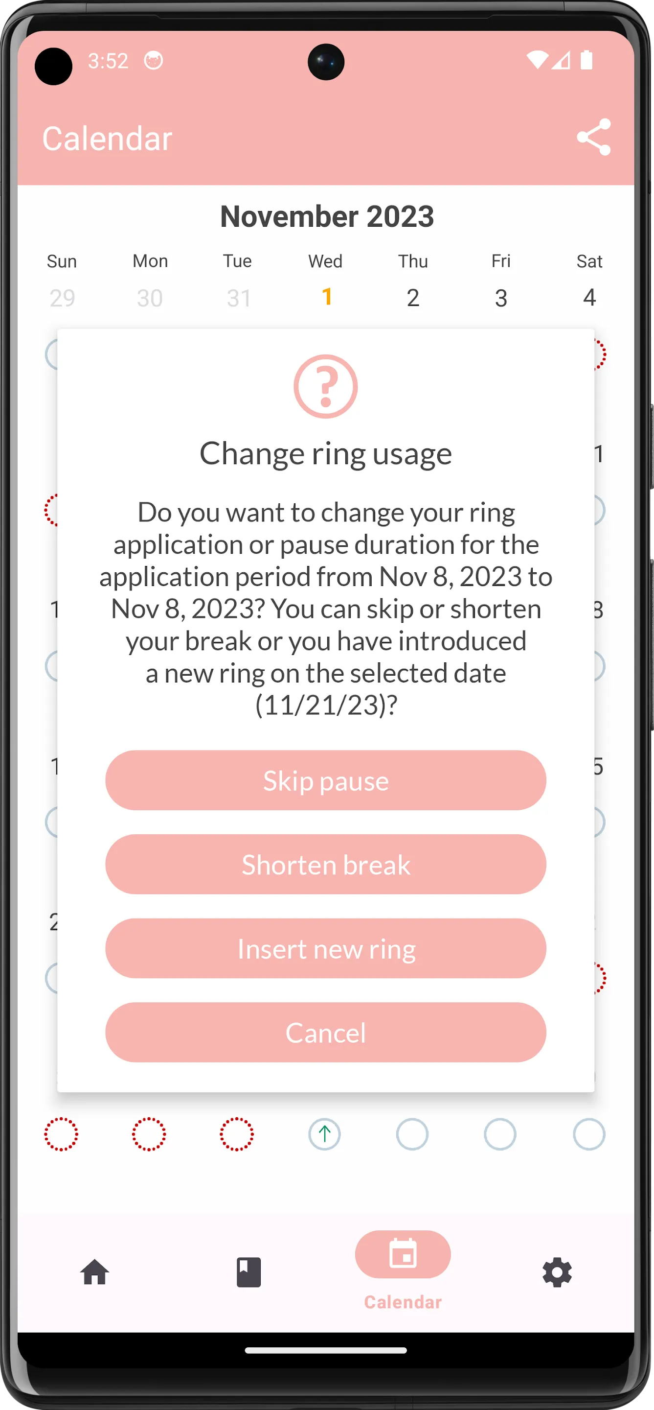 MyRing - contraceptive ring | Indus Appstore | Screenshot