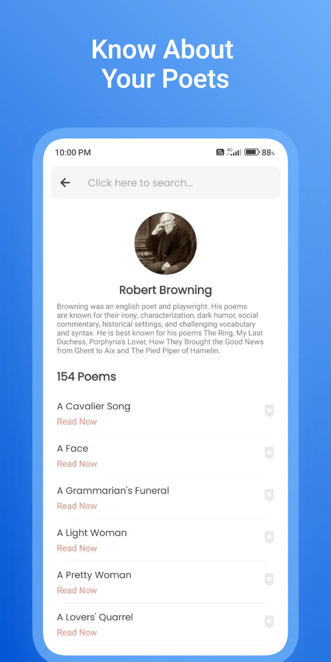 English Poems & Poetry Offline | Indus Appstore | Screenshot