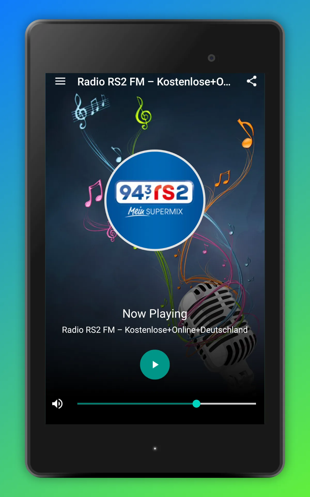 Radio RS2 94.3 App Deutschland | Indus Appstore | Screenshot