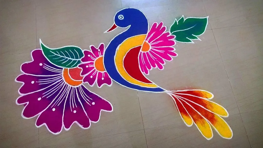 Peacock Rangoli Designs | Indus Appstore | Screenshot