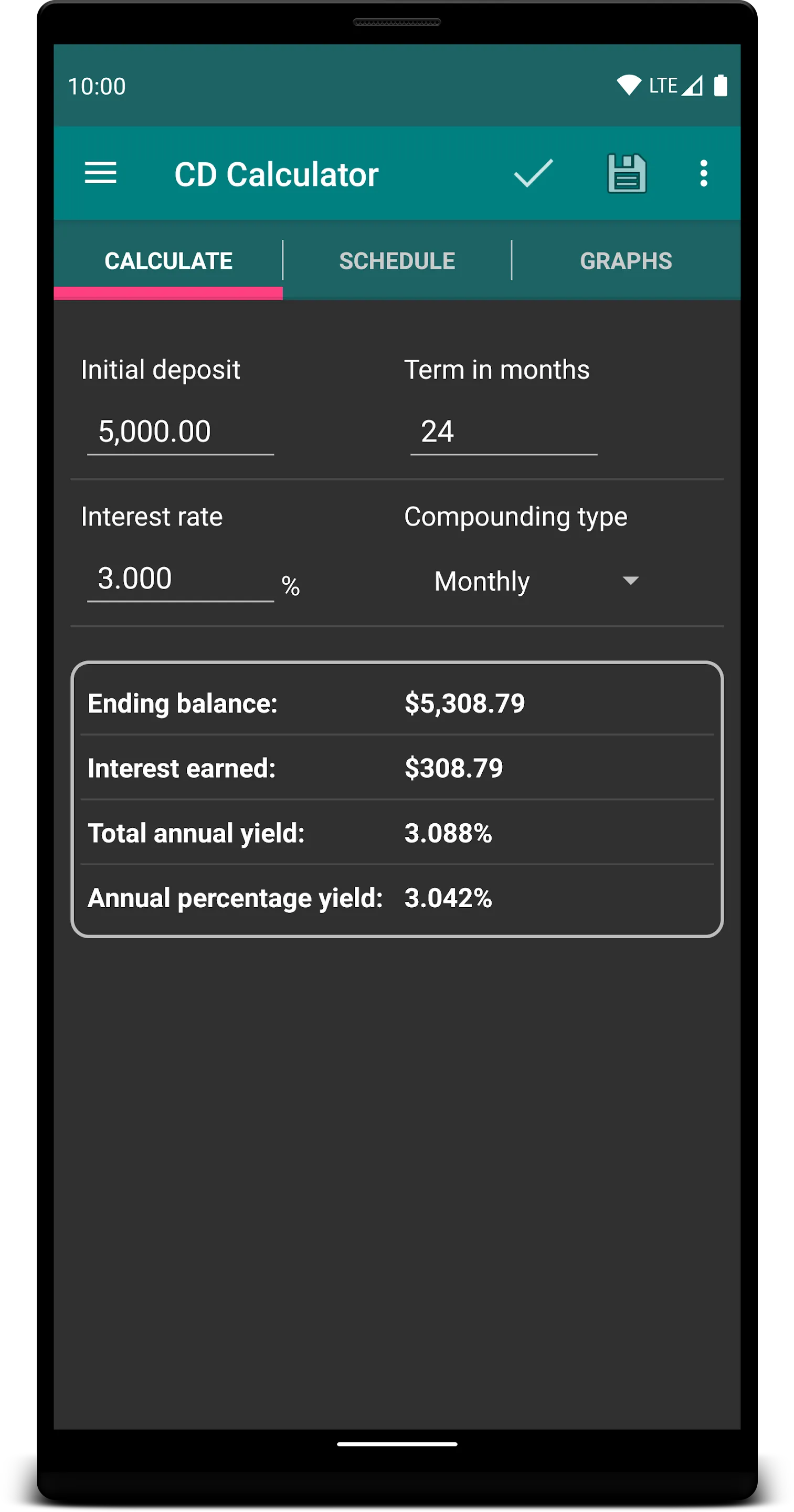 Savings & CD Calculator | Indus Appstore | Screenshot