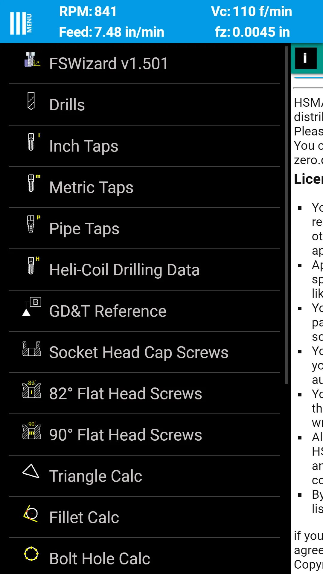 FSWizard Machinist Calculator | Indus Appstore | Screenshot