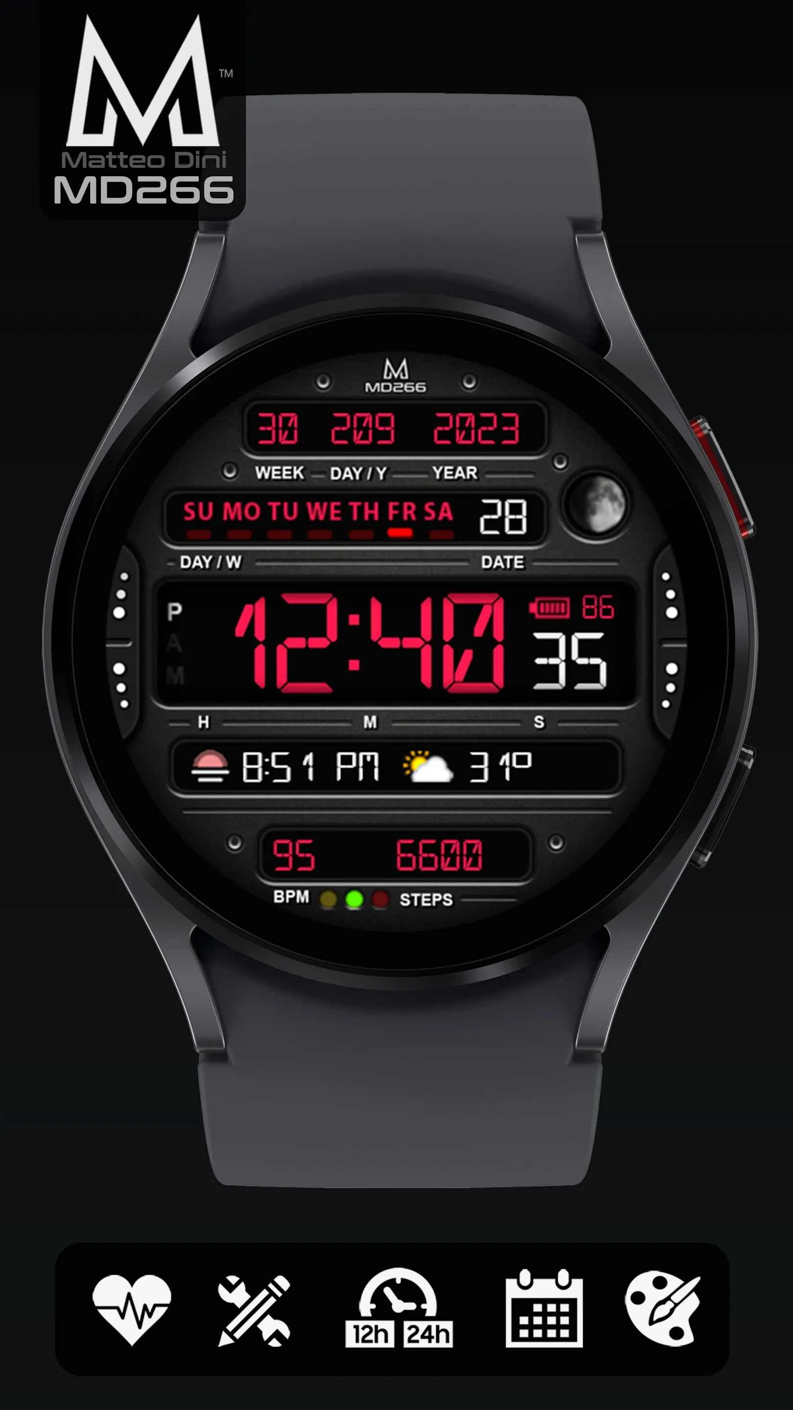 MD266 Classic Watch Face | Indus Appstore | Screenshot