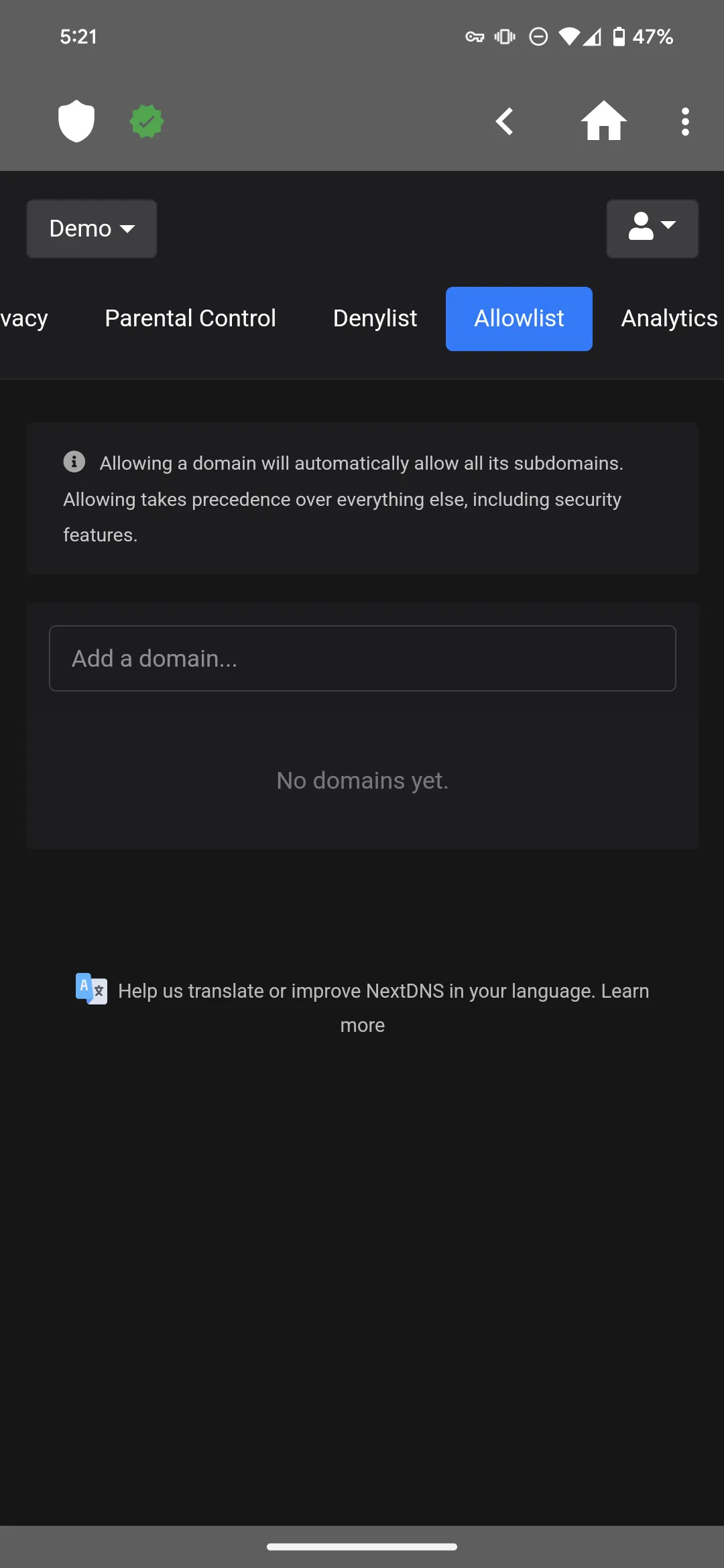 NextDNS Manager | Indus Appstore | Screenshot