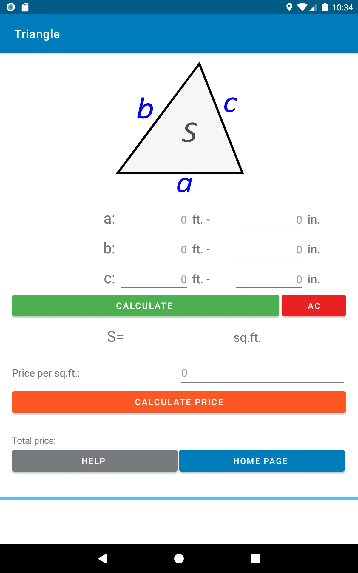 sq. ft. - calculator - ft2 | Indus Appstore | Screenshot