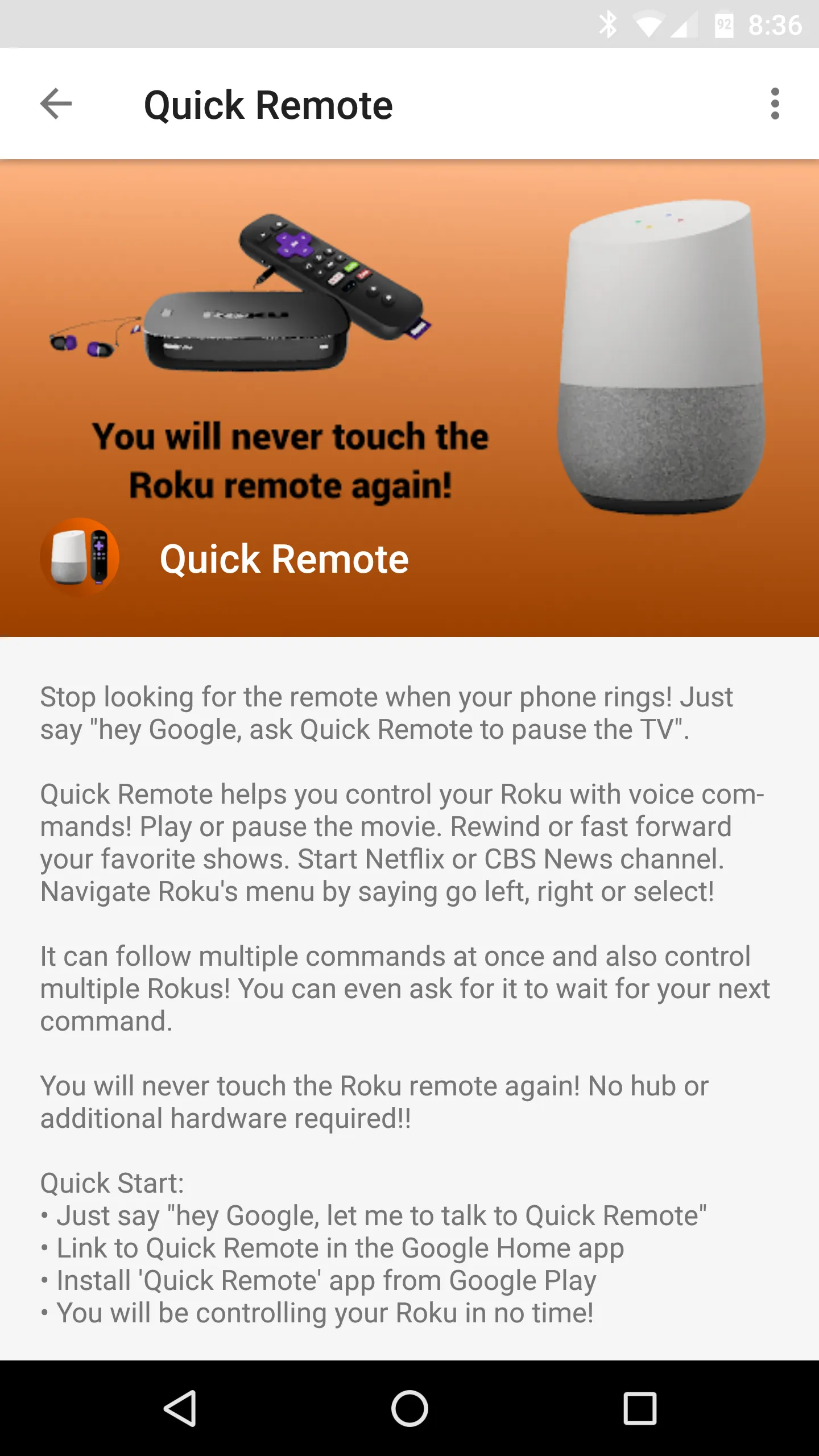 Quick Remote for Google Home/A | Indus Appstore | Screenshot