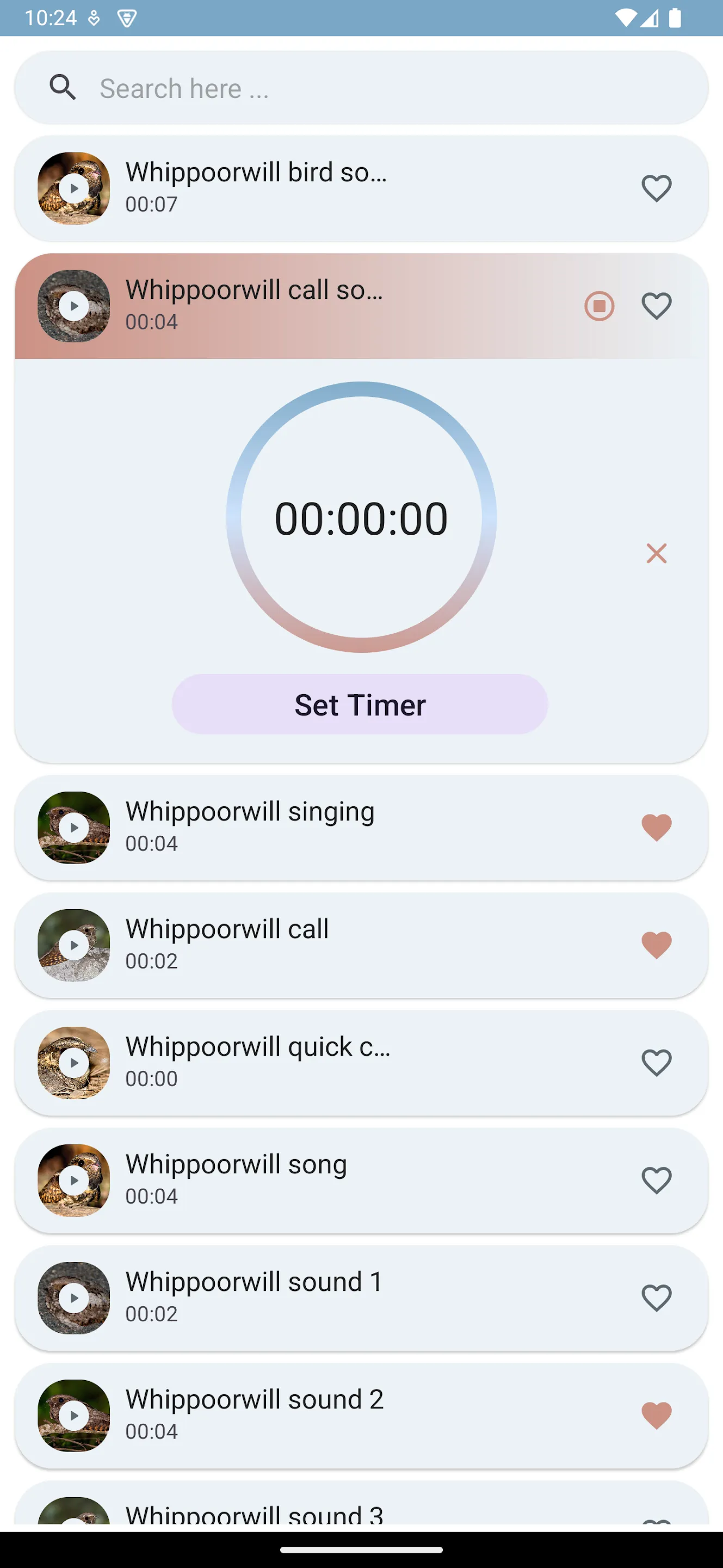 Whippoorwill sounds | Indus Appstore | Screenshot