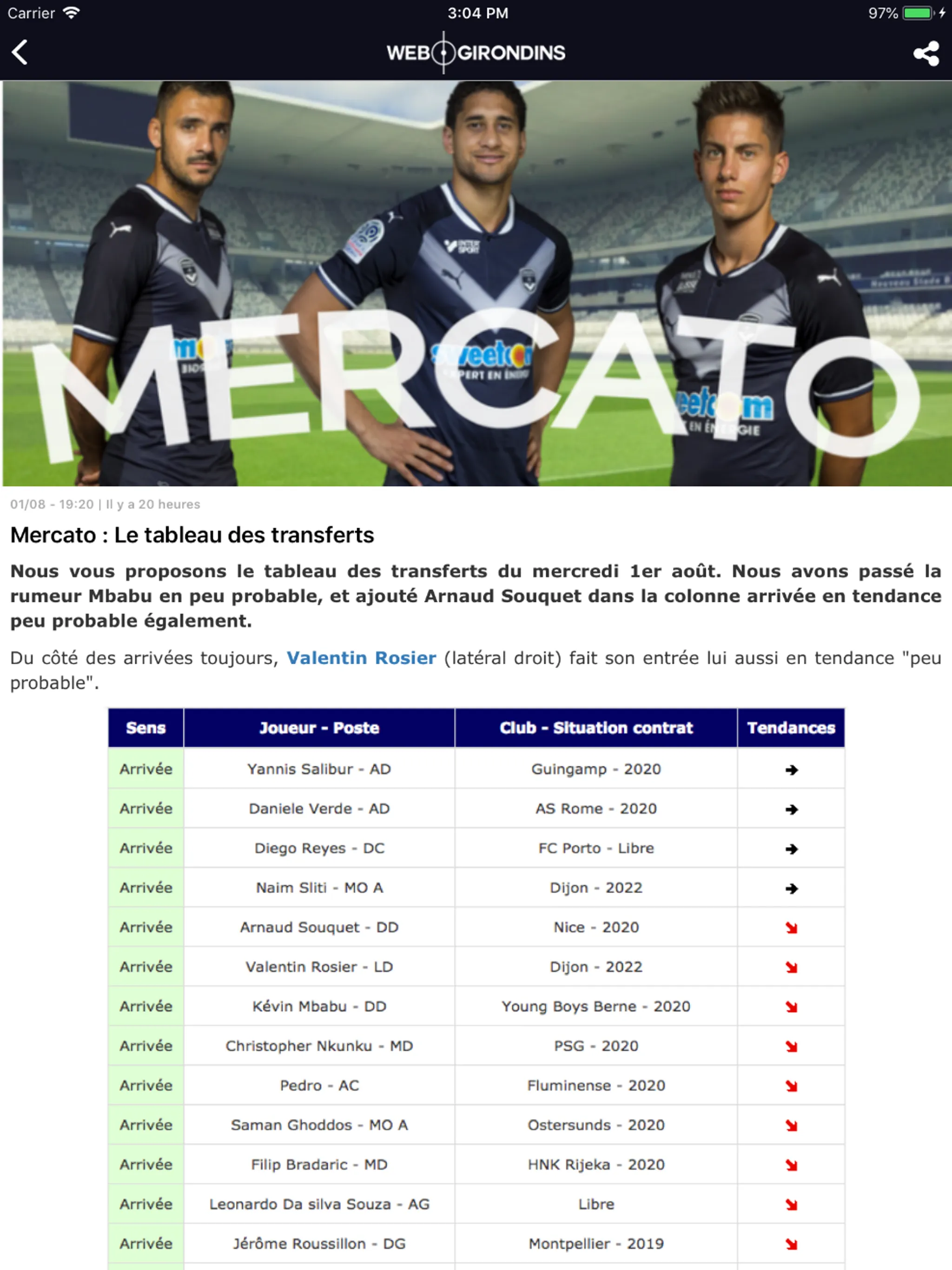 WebGirondins.com | Indus Appstore | Screenshot