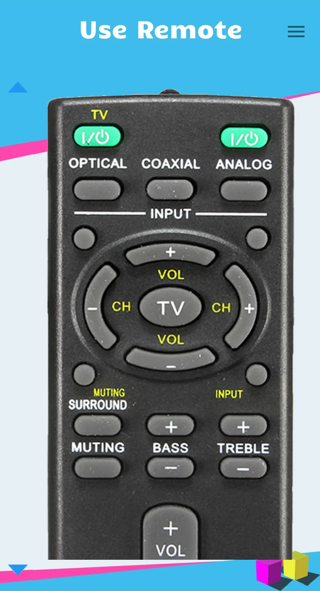 Remote for Sony SoundBar | Indus Appstore | Screenshot