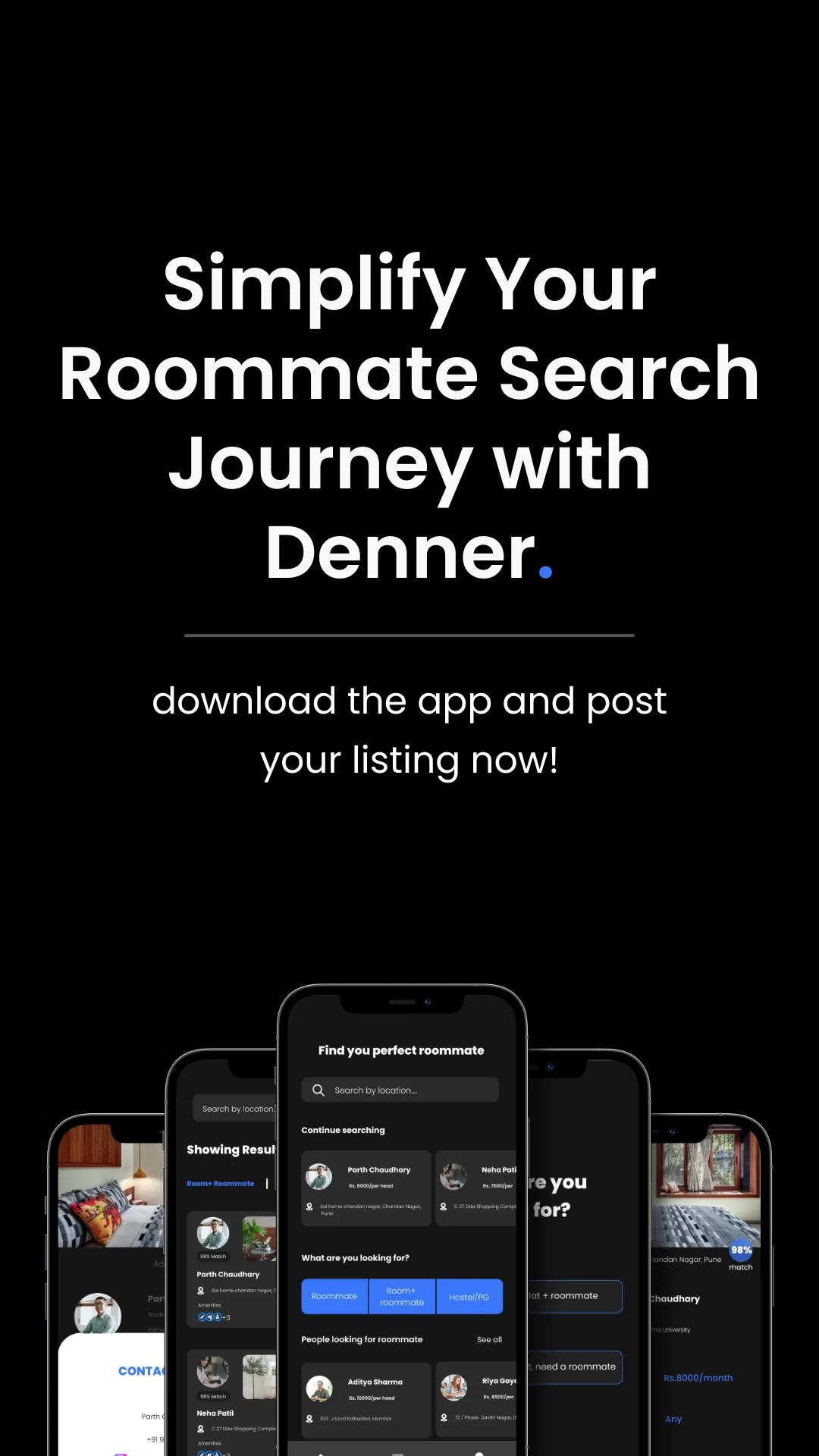 Denner: Flat and flatmate Pune | Indus Appstore | Screenshot