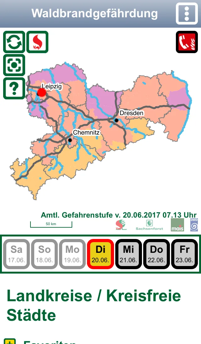 Waldbrandgefahr Sachsen | Indus Appstore | Screenshot