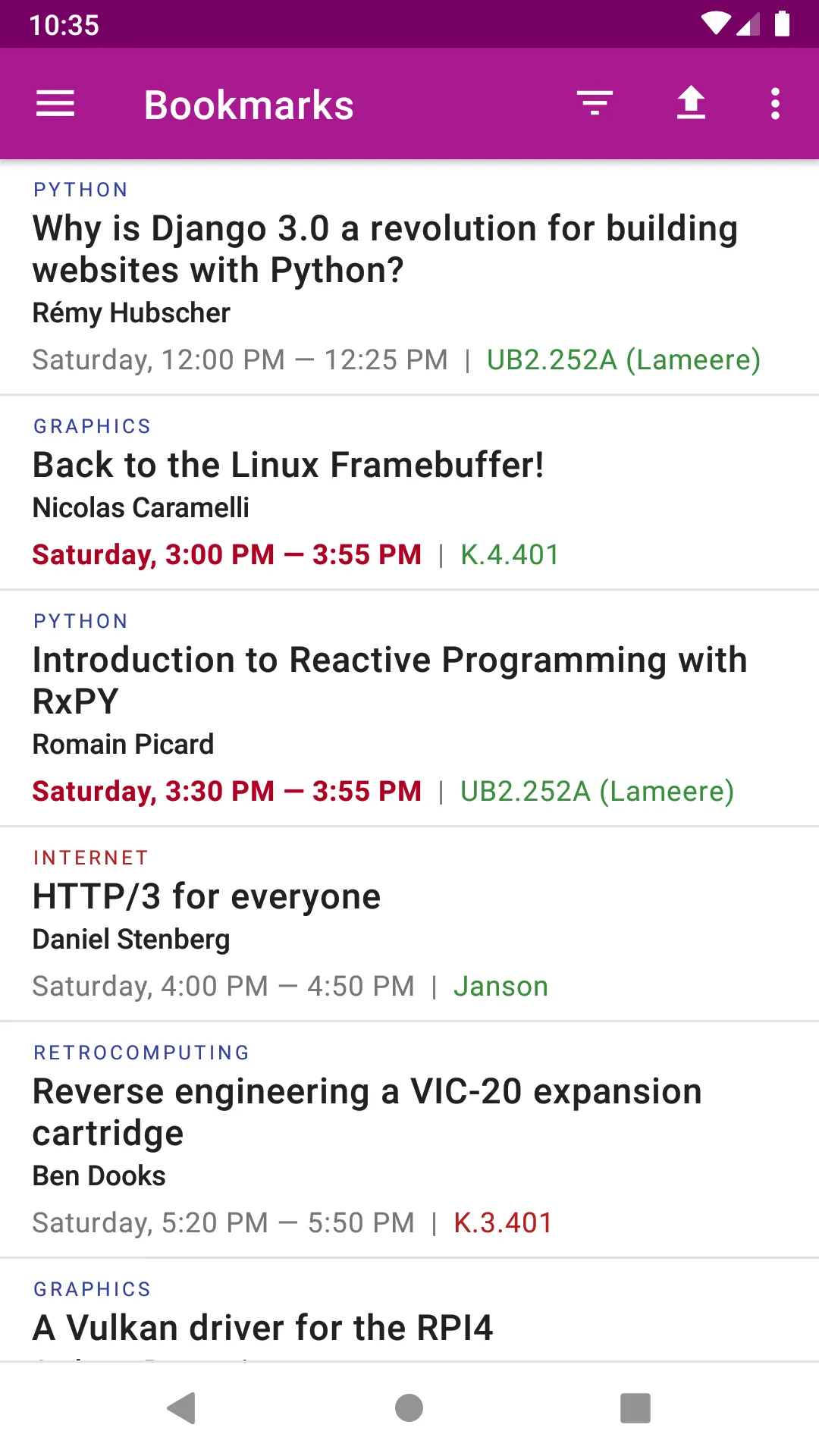 FOSDEM Companion | Indus Appstore | Screenshot
