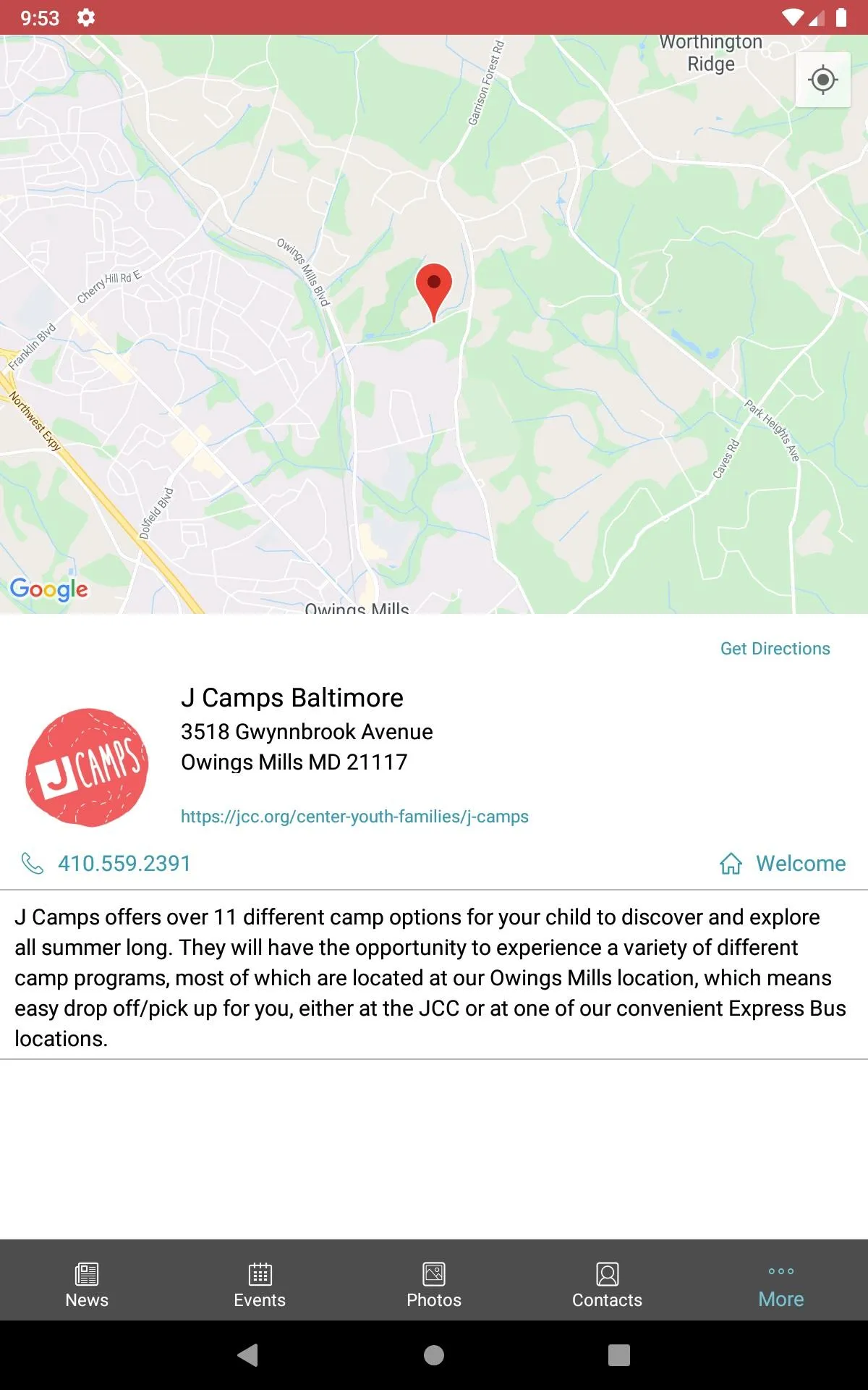 J Camps Baltimore | Indus Appstore | Screenshot