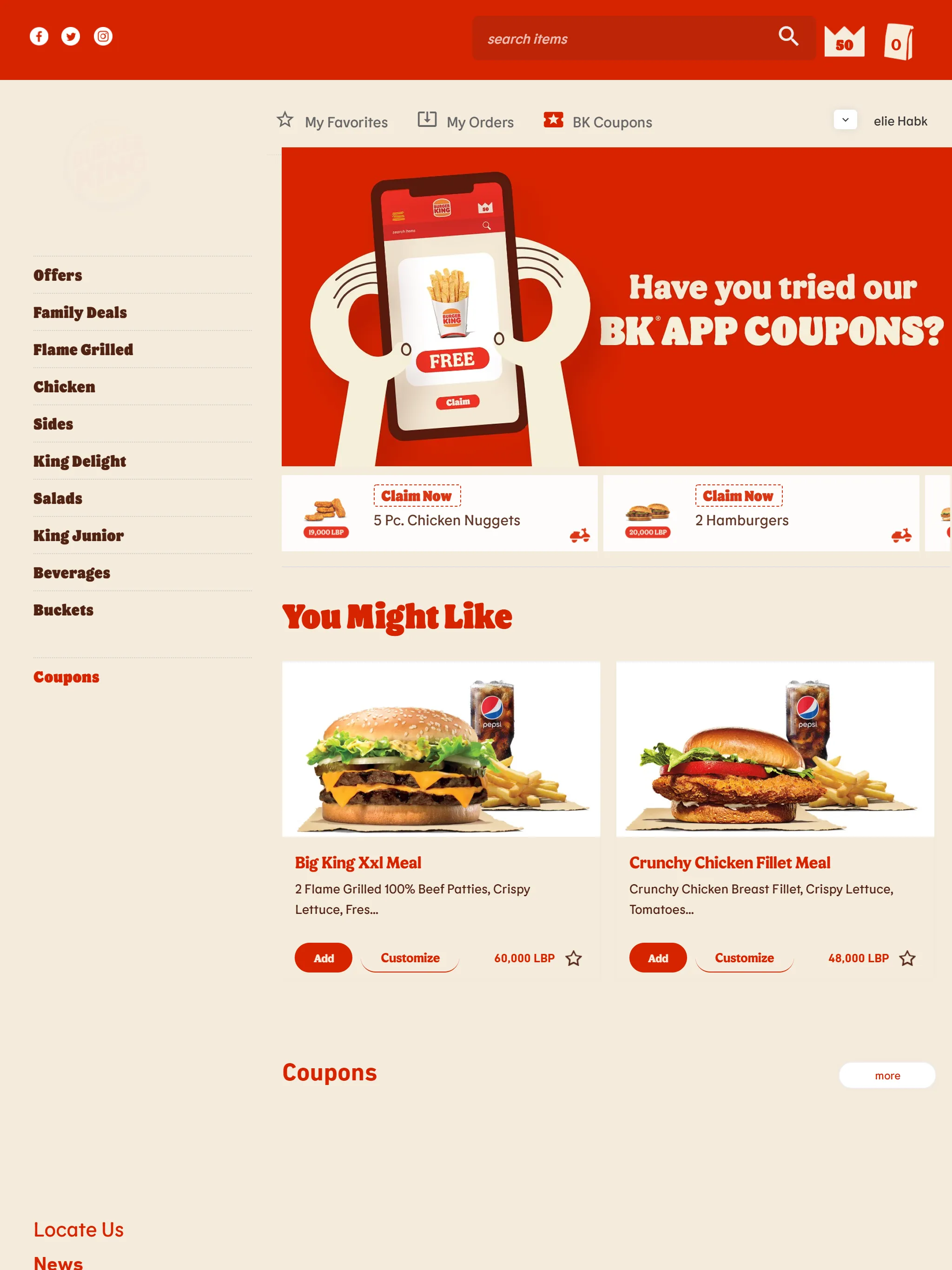 BK  Lebanon - Order Online | Indus Appstore | Screenshot