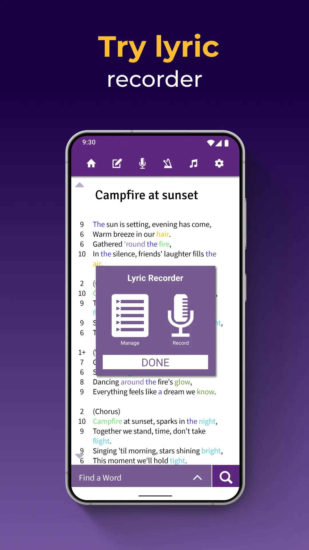 Lyrics Notepad - Song Writing | Indus Appstore | Screenshot