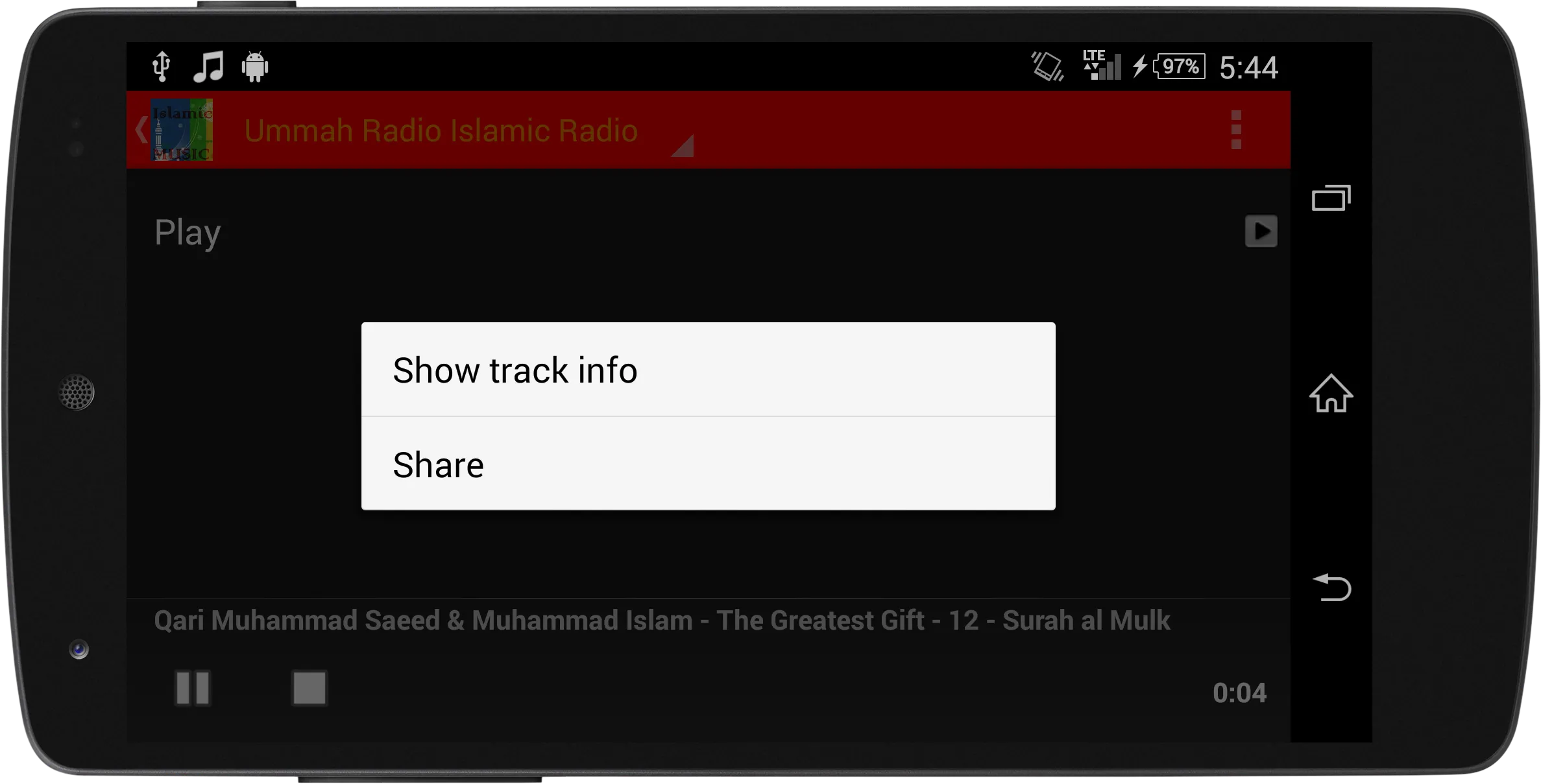 Islamic MUSIC Radio | Indus Appstore | Screenshot