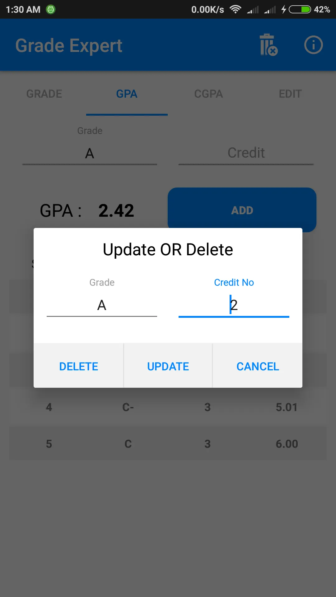 Grade Expert (CGPA, GPA) | Indus Appstore | Screenshot