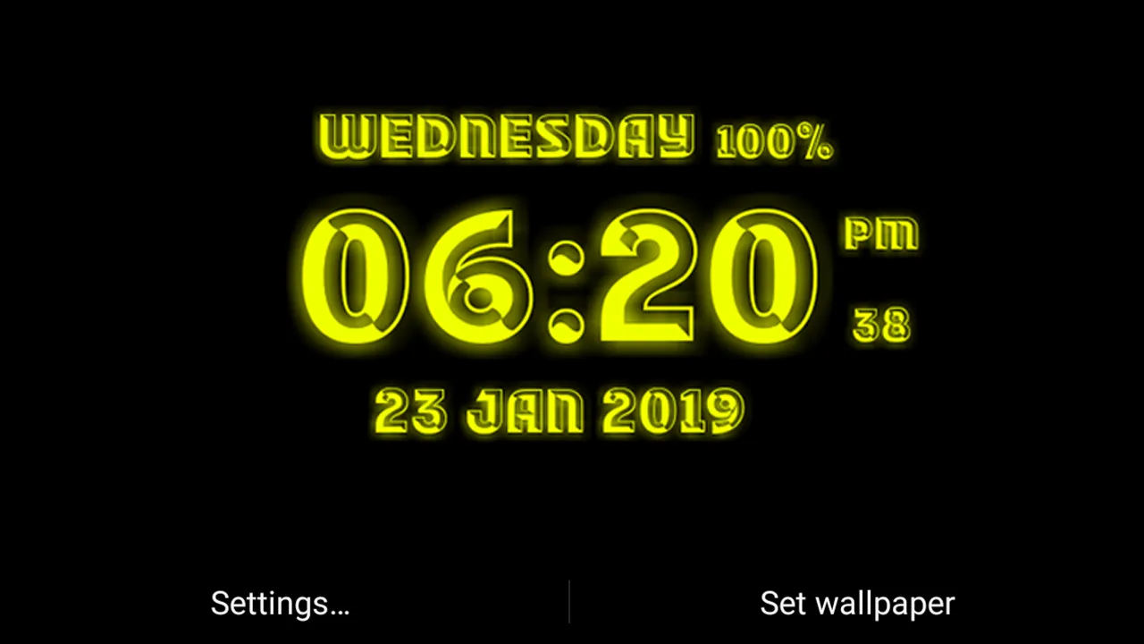 Neon Digital Clock Wallpaper | Indus Appstore | Screenshot