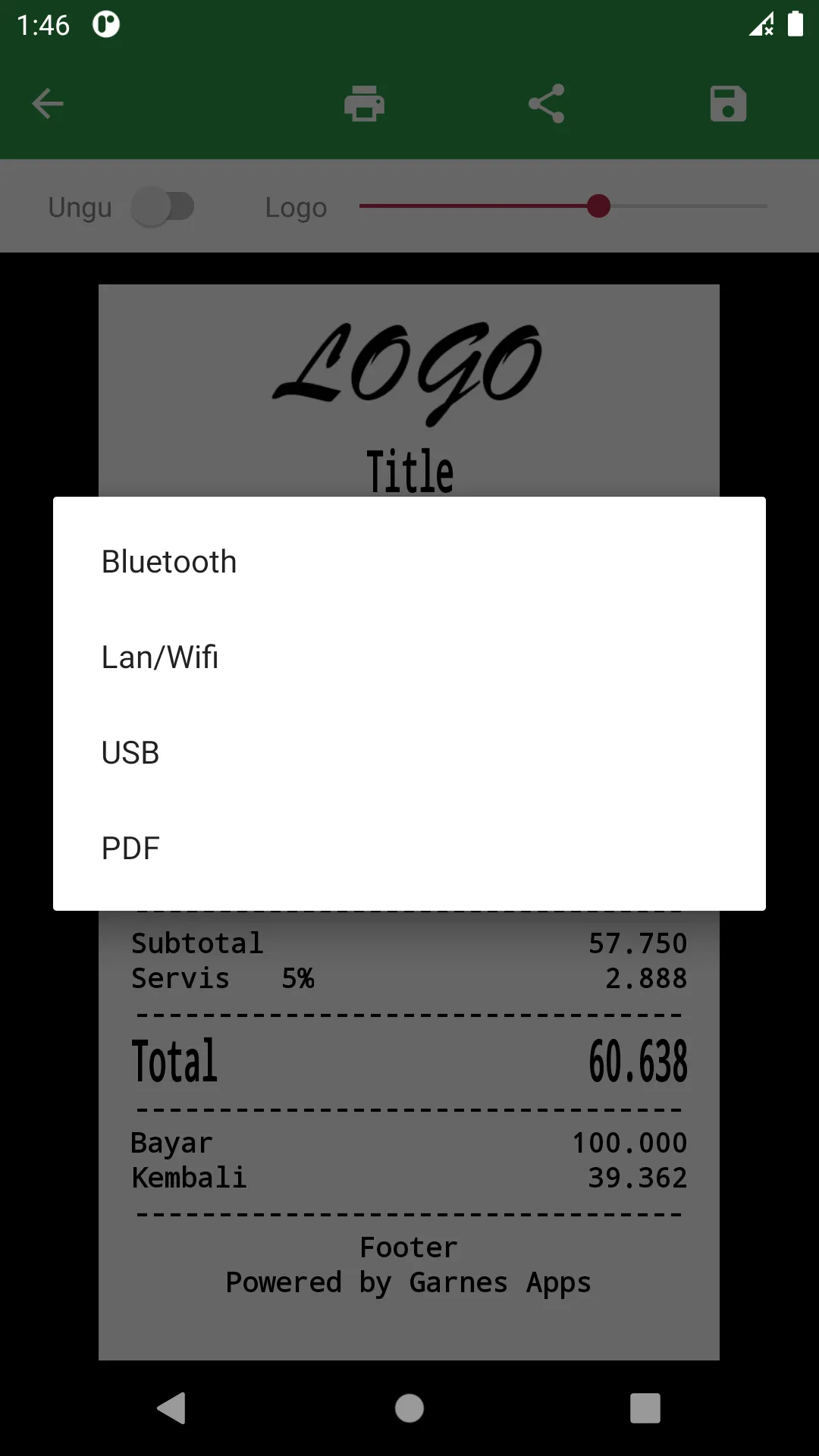 Cashier BON receipt | Indus Appstore | Screenshot