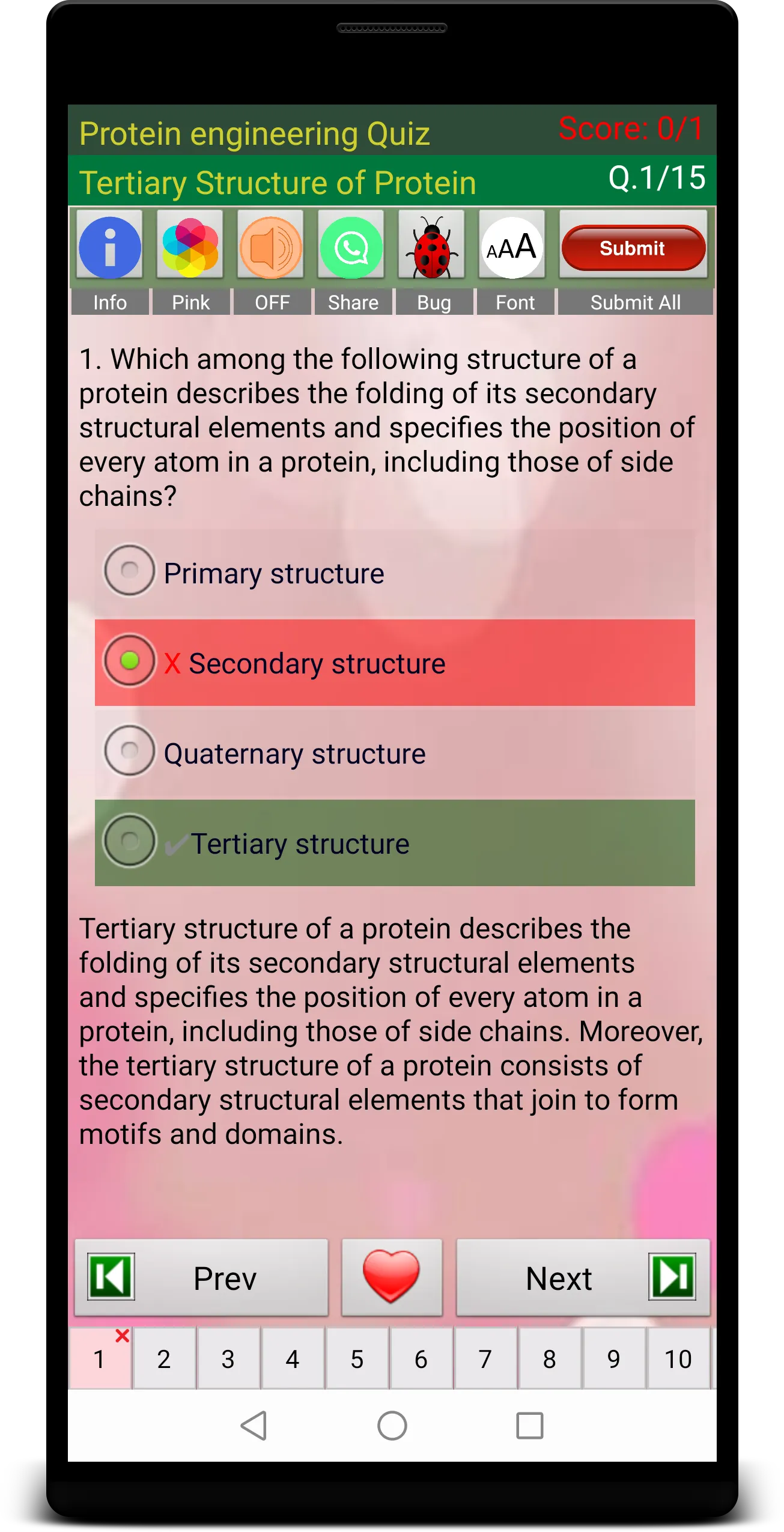 Protein Engineering Quiz | Indus Appstore | Screenshot