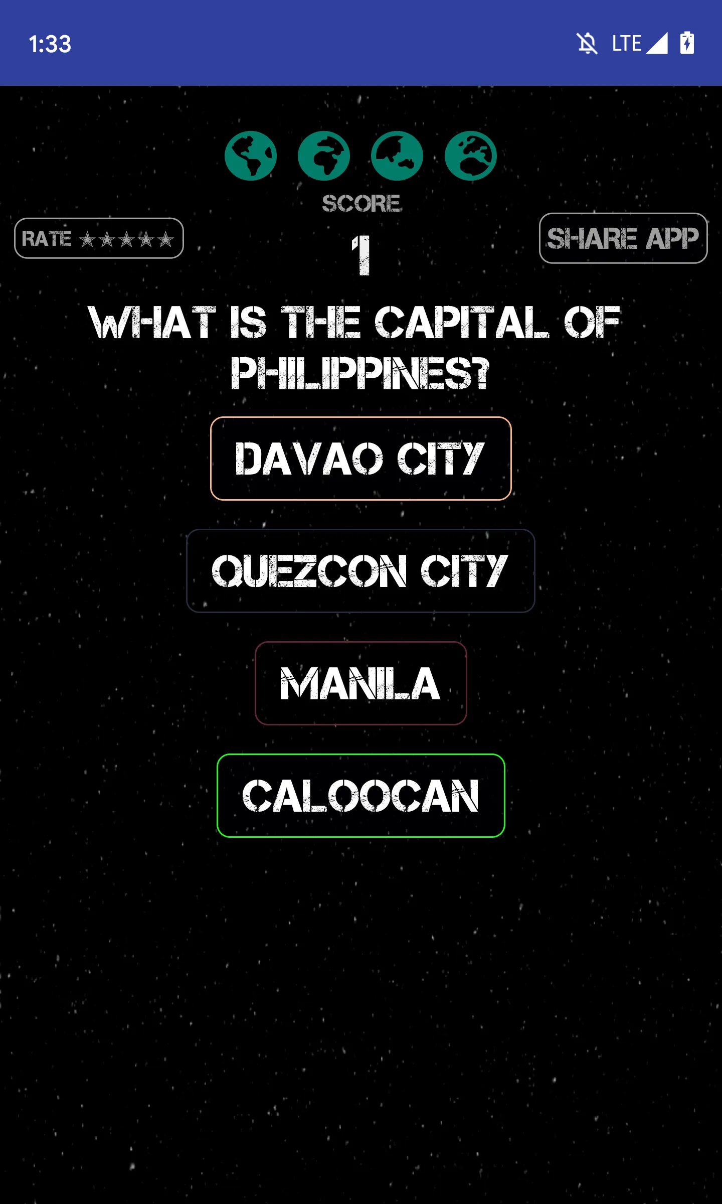 World Capitals Fun Quiz Game | Indus Appstore | Screenshot