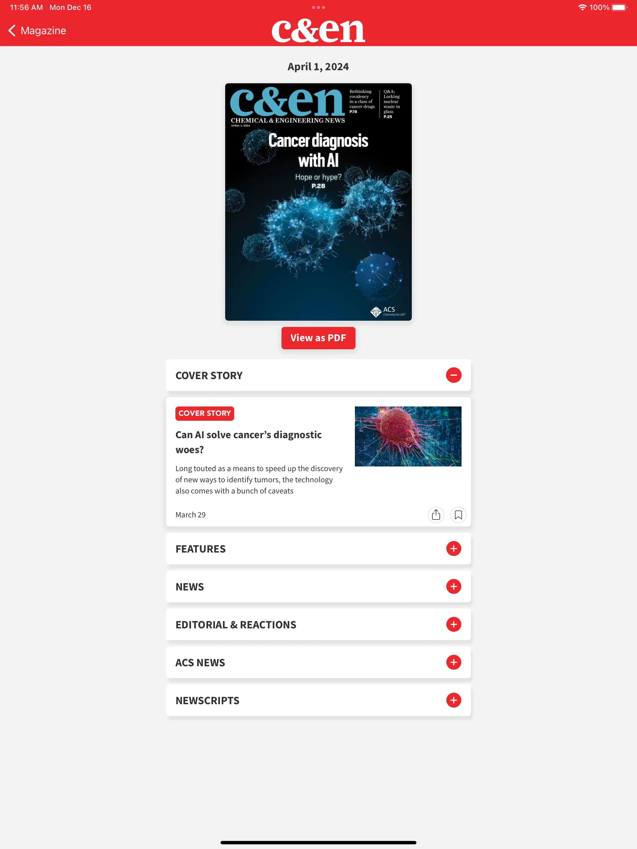 Chemistry News by C&EN | Indus Appstore | Screenshot