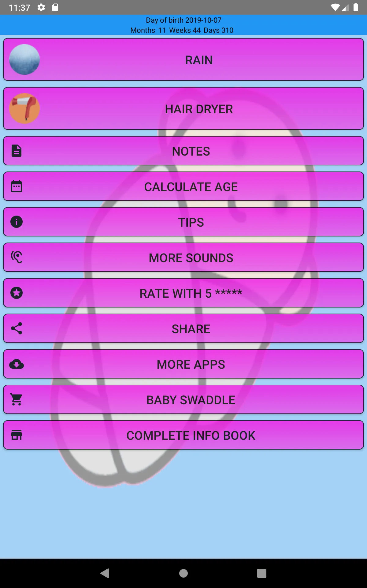 Baby white noise sleep sounds | Indus Appstore | Screenshot