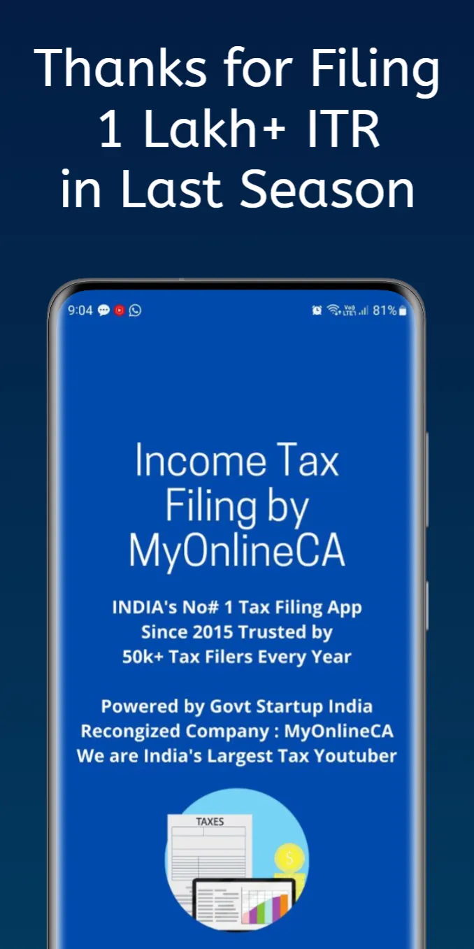 Income Tax Filing - MyOnlineCA | Indus Appstore | Screenshot