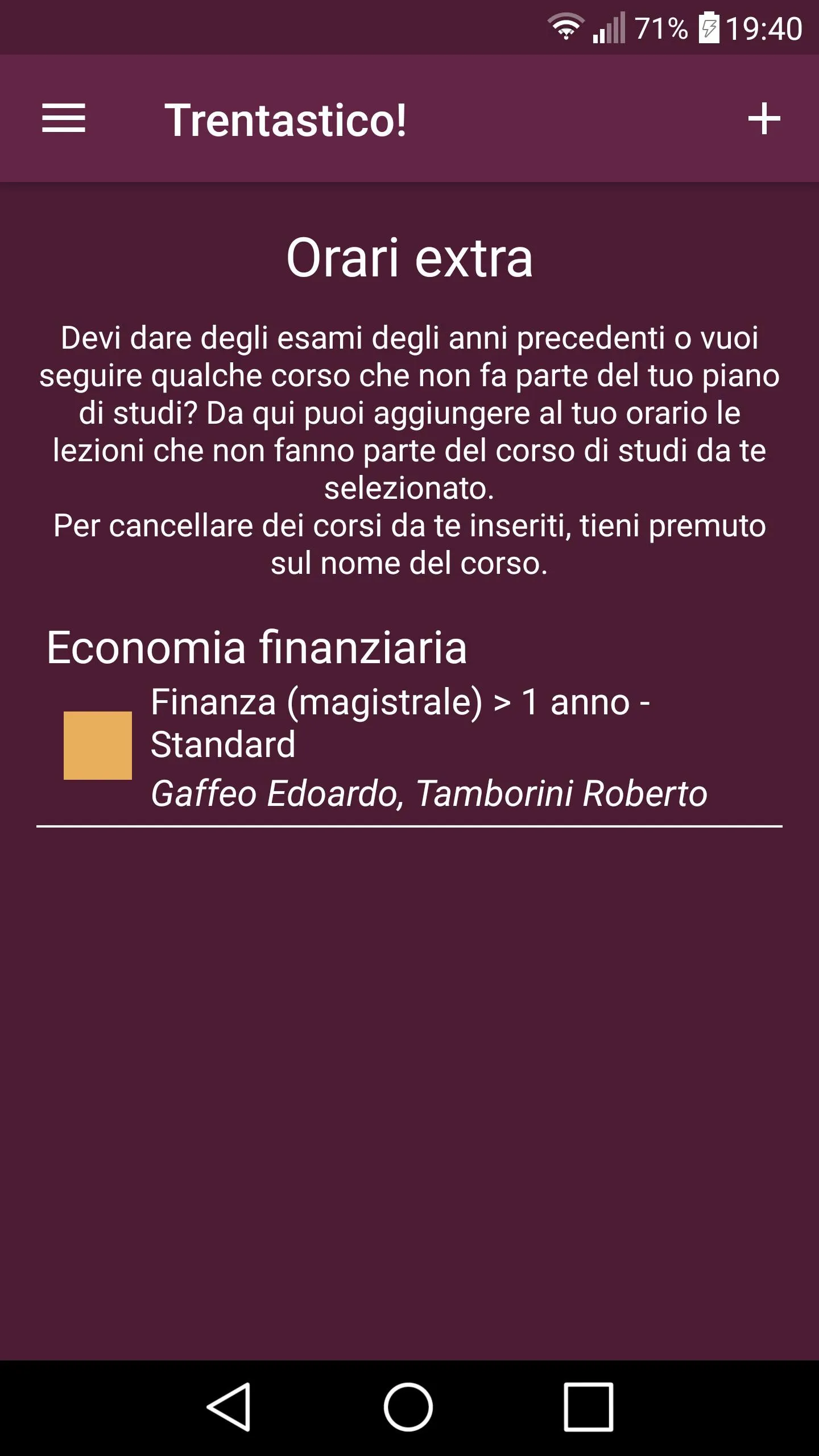 Trentastico! - Orari UniTN | Indus Appstore | Screenshot