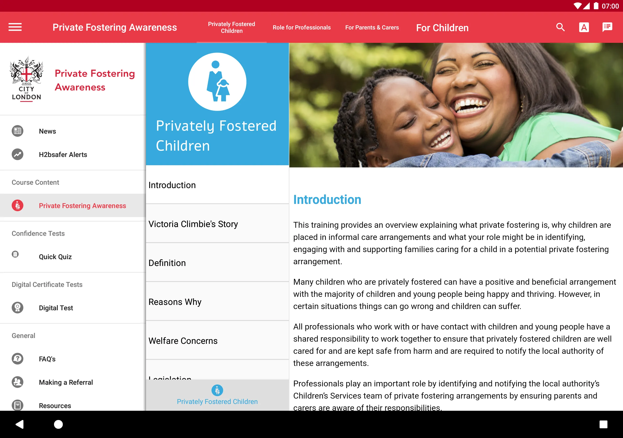 Private Fostering Awareness | Indus Appstore | Screenshot