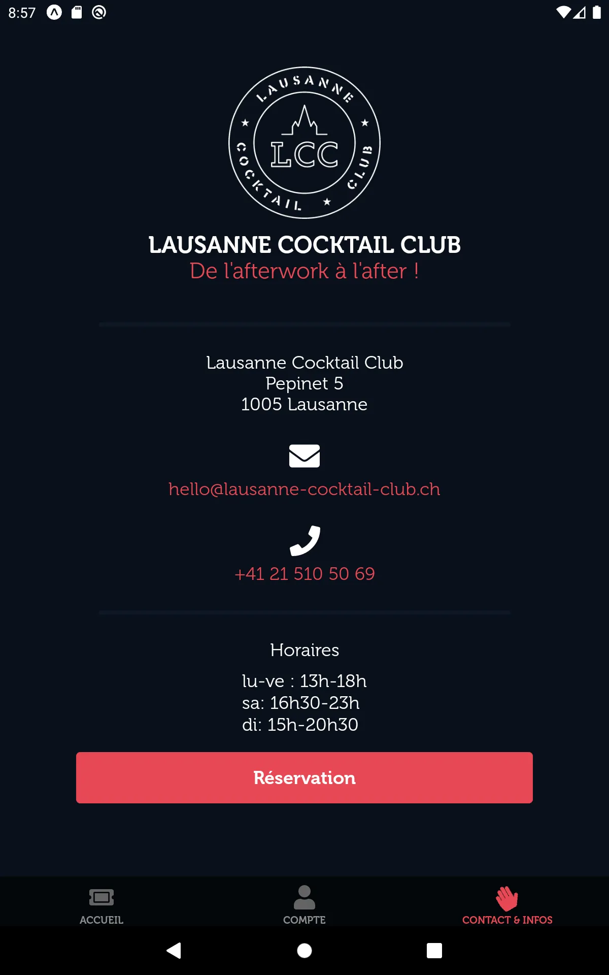 Lausanne Cocktail Club | Indus Appstore | Screenshot